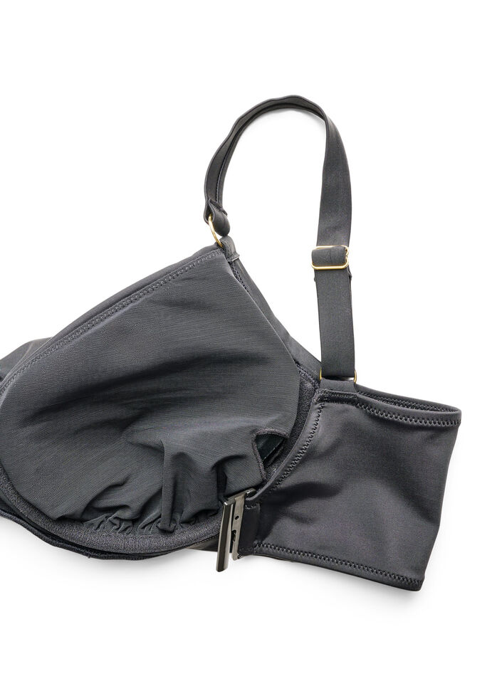 Bikini bh med b&oslash;jle og guldfarvet detalje, Sort, Packshot image number 3