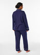 Pyjamasbukser i bomuld med h&oslash;j talje, Bl&aring;, Model image number 1