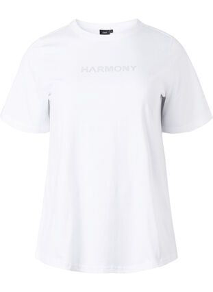 Økologisk bomulds t-shirt med tekst, White HARMONY, Packshot image number 0