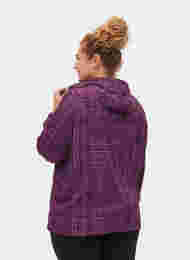 Sports anorak med lynlås og lommer, Square Purple Print, Model