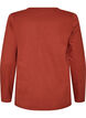 Lang&aelig;rmet t-shirt med V-hals og knapper, Brun, Packshot image number 1