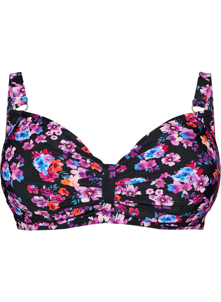 Bikini bh med b&oslash;jle og m&oslash;nster, Lilla, Packshot image number 0