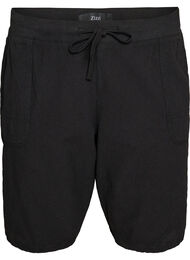 L&oslash;se shorts i bomuld med lommer, Sort