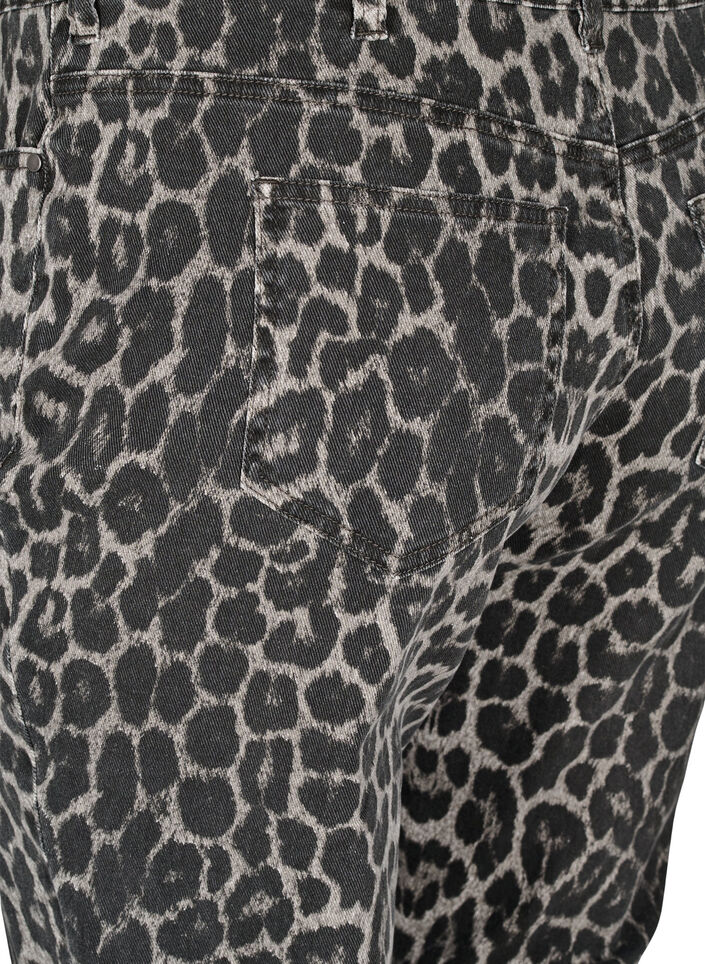 Emily jeans med leopardmønster, Grå, Packshot image number 3