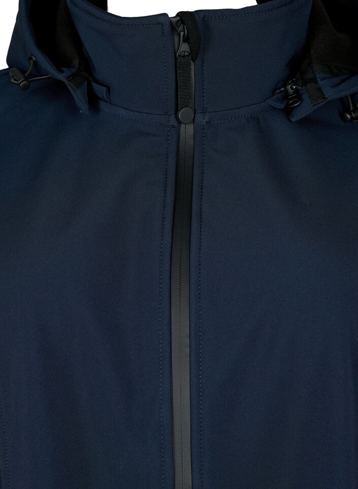 Kort softshell jakke med aftagelig h&aelig;tte, Bl&aring;, Packshot image number 2