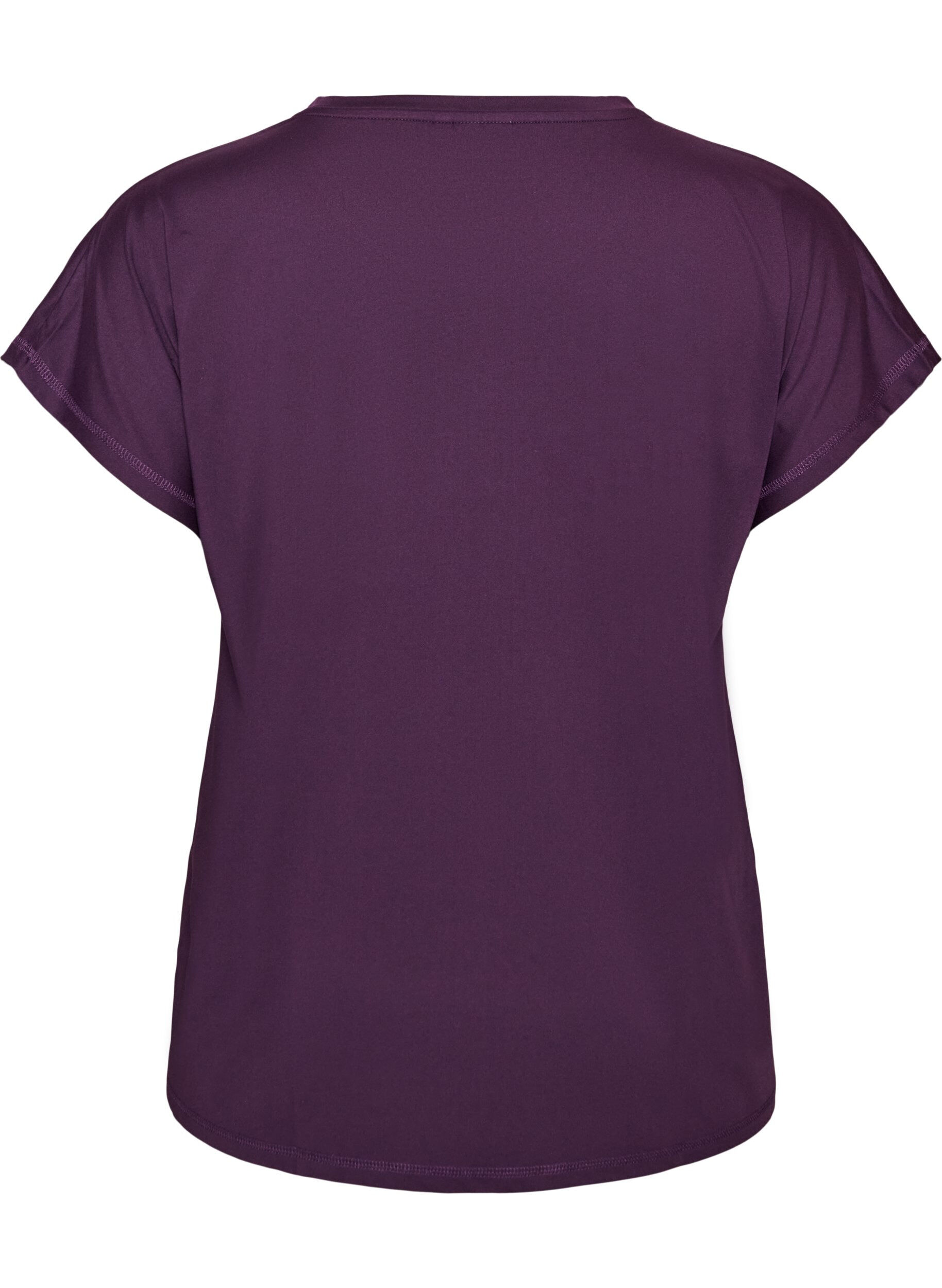 ZizziEnsfarvet tr&aelig;nings t-shirt, Lilla, Packshot image number 1