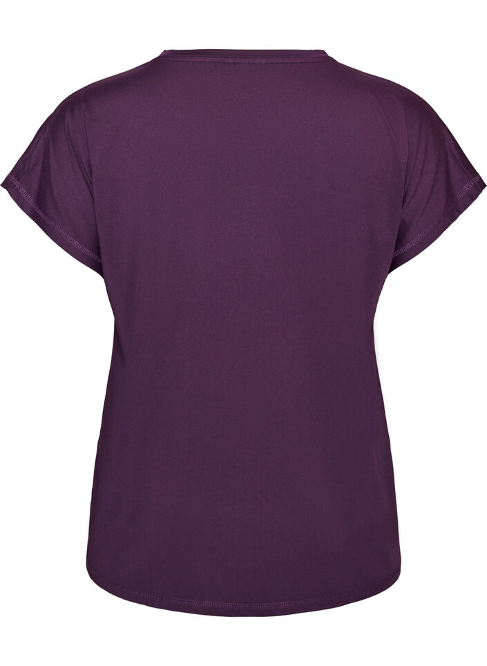 Ensfarvet tr&aelig;nings t-shirt, Lilla, Packshot image number 1