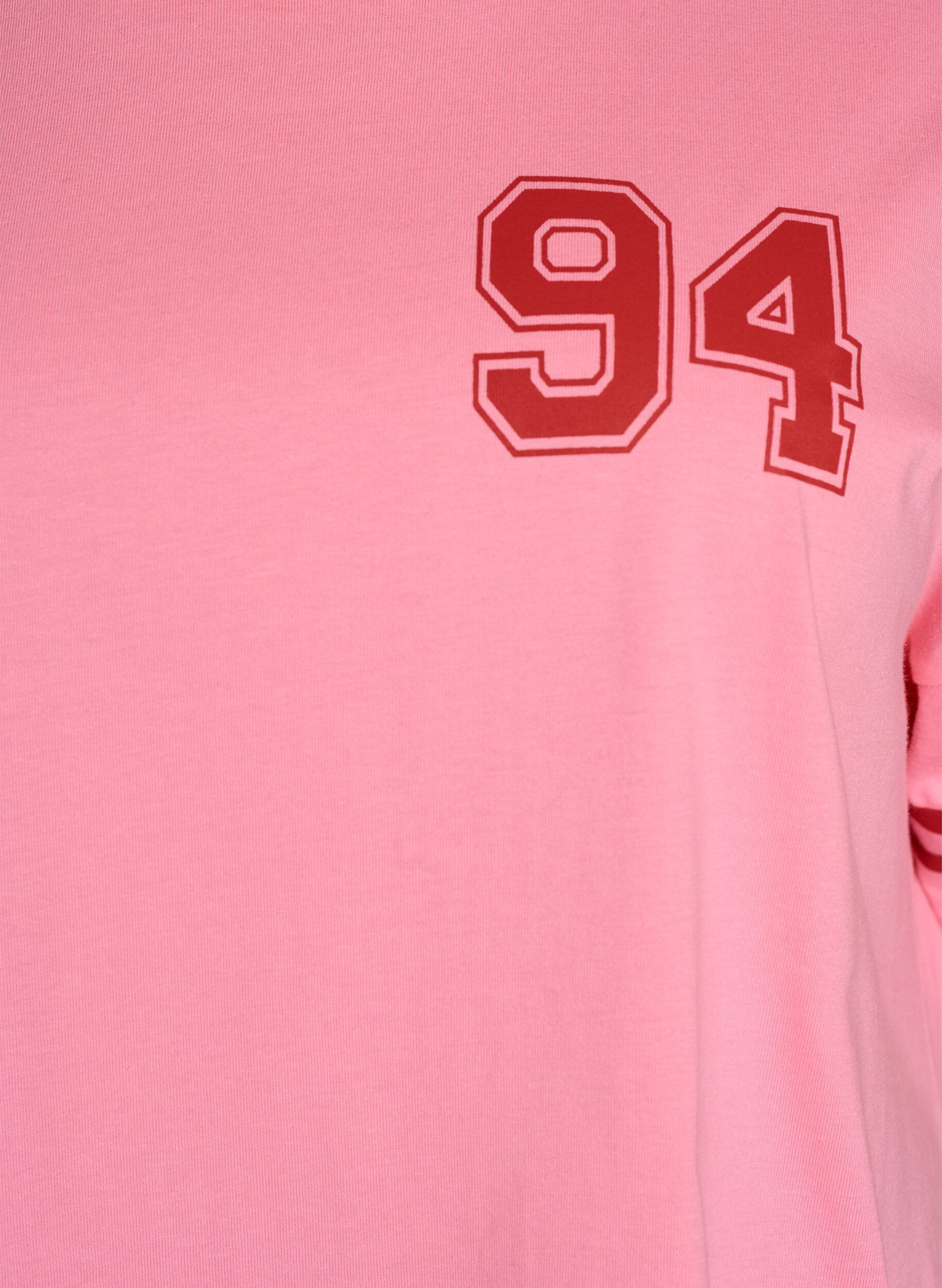 ZizziKort t-shirtkjole med sporty detaljer, Lyser&oslash;d, Packshot image number 2