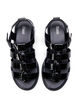 Wide fit - Sandal i shiny croco læder, Black, Packshot image number 2