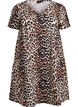 Kort a-shape kjole med leopardprint, Brun, Packshot image number 0