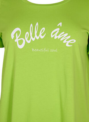 Bomulds t-shirt med tryk, Lime Green w. Bella, Packshot image number 2