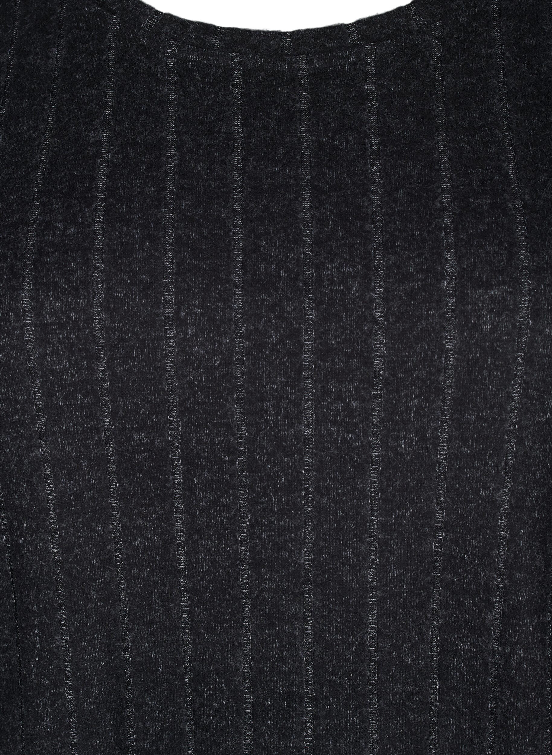 Zizzi L&oslash;s bluse med 3/4 &aelig;rmer, Sort, Packshot image number 2