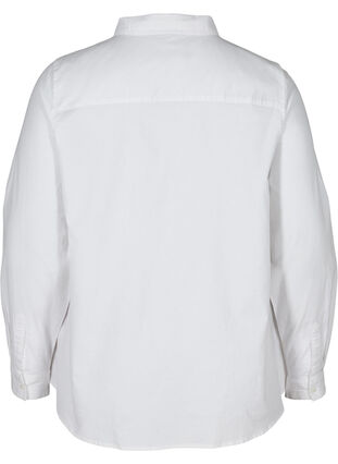 Langærmet skjorte i bomuld, Bright White, Packshot image number 1