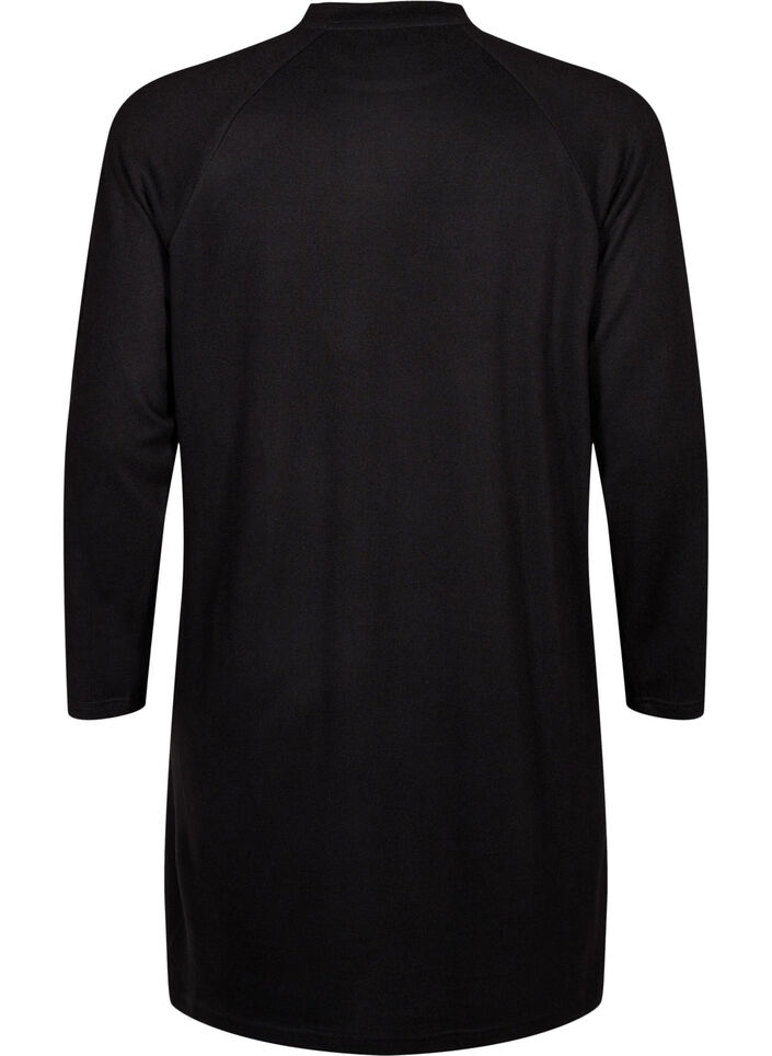 Jersey kjole med knapper, Black, Packshot image number 1