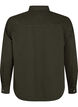 Ensfarvet denimskjorte med brystlommer, Forest Night, Packshot image number 1
