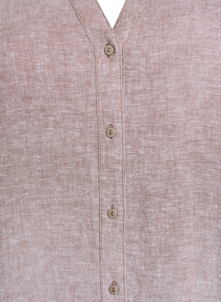 Lang skjorte i h&oslash;r og viskose, Brun, Packshot image number 2