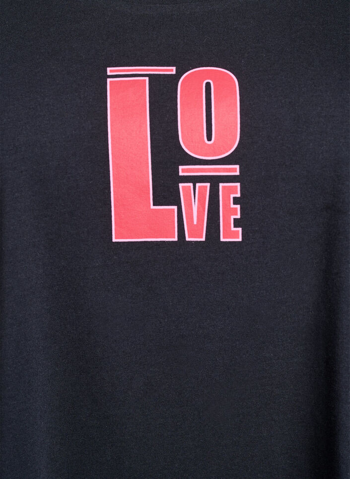 Lang nat t-shirt i &oslash;kologisk bomuld med print, Gr&aring;, Packshot image number 2