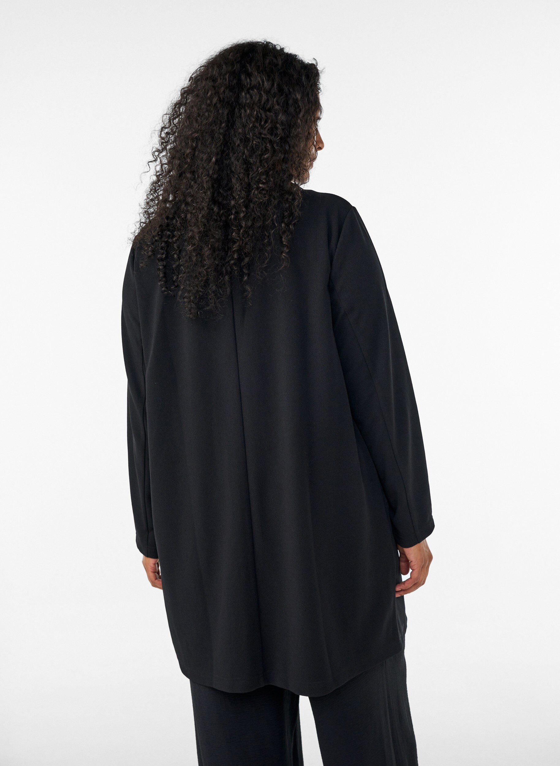 ZizziLang blazer med lommer, Sort, Model image number 2