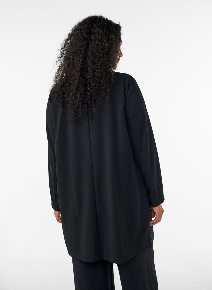Lang blazer med lommer, Sort, Model image number 2