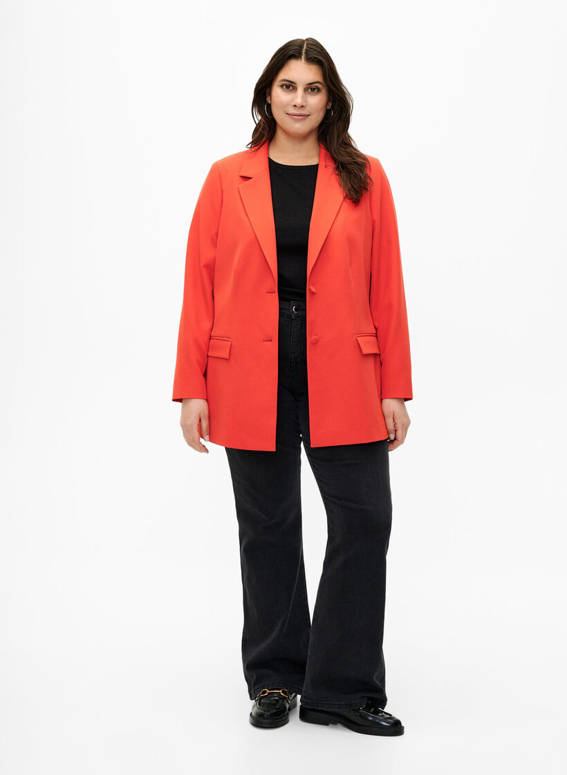 Klassisk blazer med knaplukning, Orange.com, Model image number 2