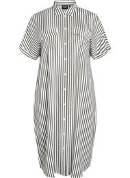 Lang skjortekjole med korte &aelig;rmer, Gr&oslash;n