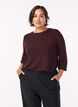 Bluse med sildebensm&oslash;nster og glittertr&aring;d, M&oslash;rk Bordeaux, Model image number 0