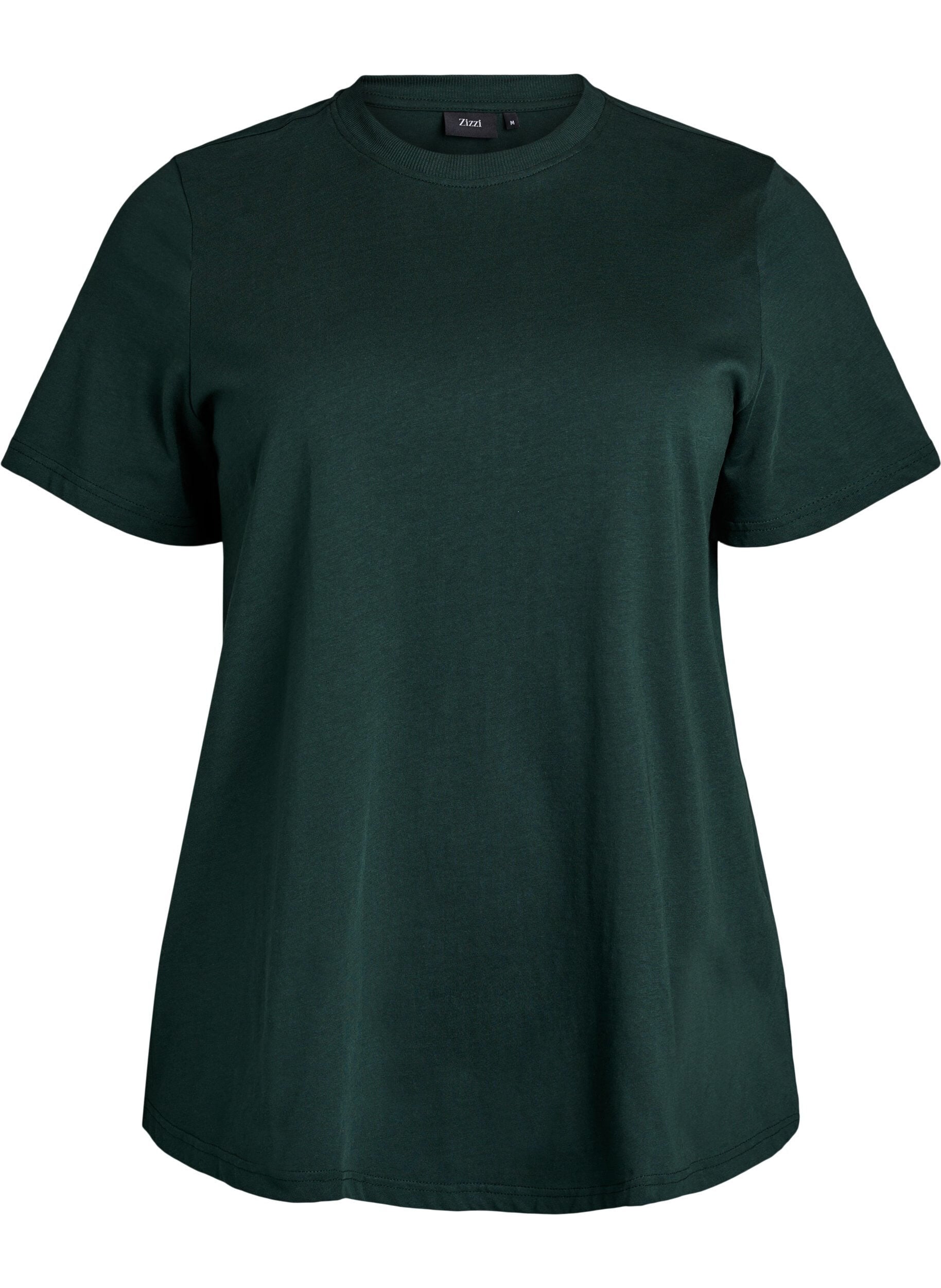 Basis t-shirt i bomuld med rund hals