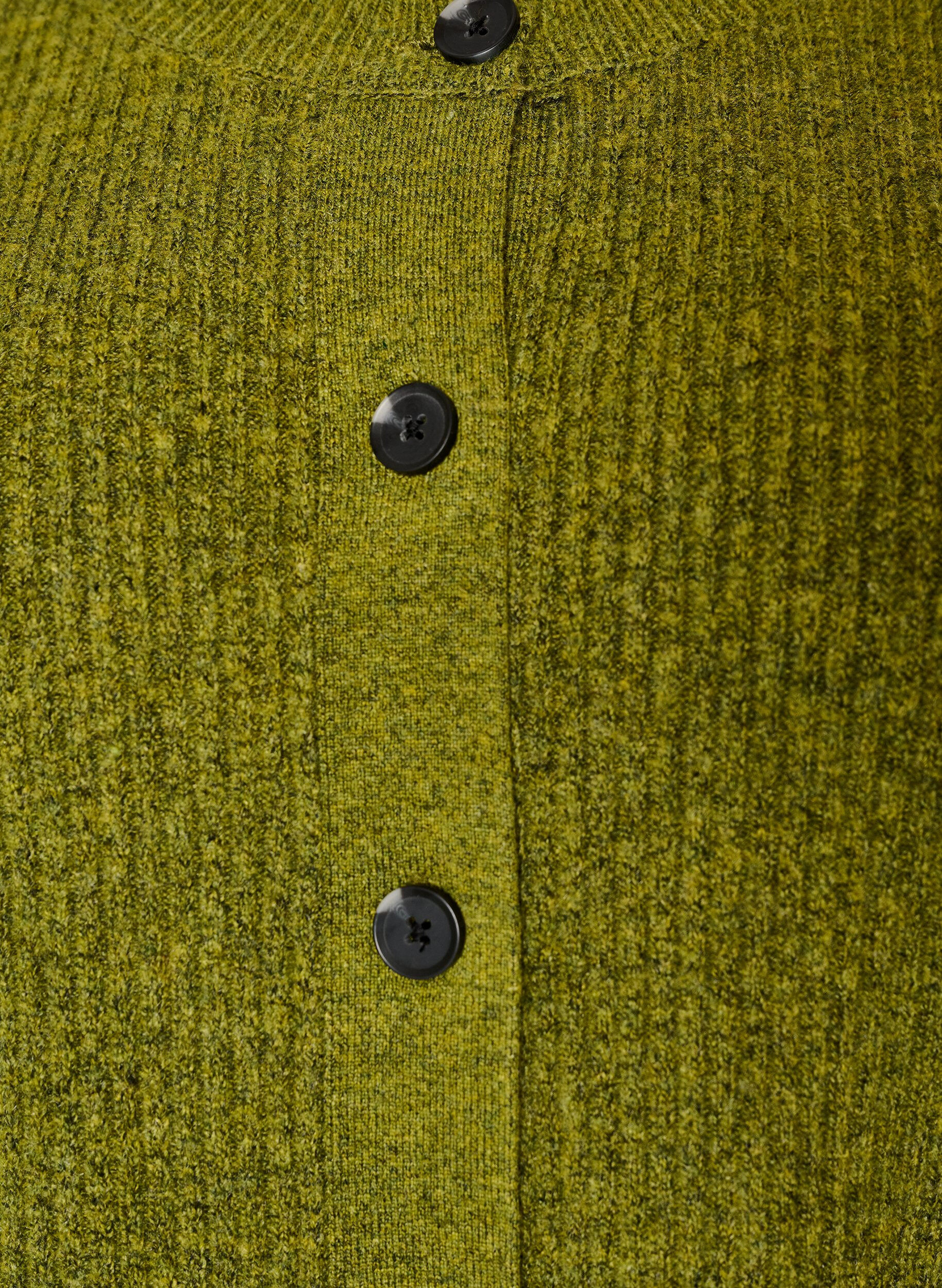 ZizziRibstrikket cardigan med knapper, Gr&oslash;n, Packshot image number 2