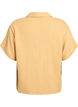 Skjortebluse i bomuldsmusselin med korte &aelig;rmer, Gul, Packshot image number 1