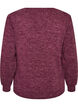 Jerseybluse med V-hals og lange &aelig;rmer, M&oslash;rk Bordeaux, Packshot image number 1