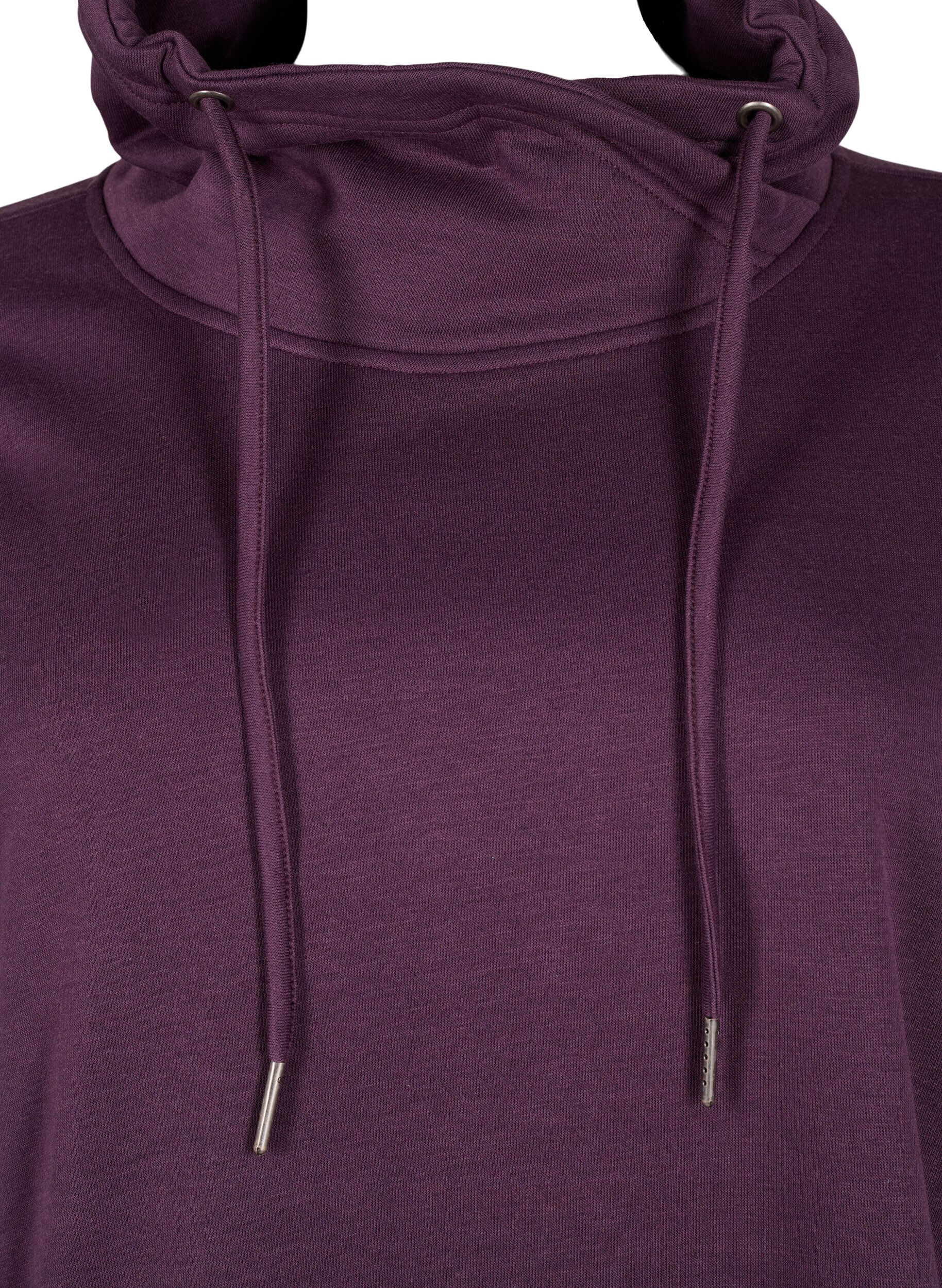 Zizzi FLASH - Sweatshirt med h&oslash;j krave, Plum Perfect, Packshot image number 2