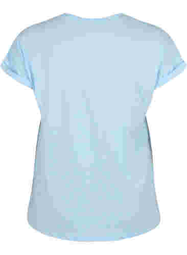 Kortærmet t-shirt i bomuldsblanding, Chambray Blue , Packshot image number 1