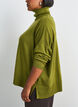 Strikbluse med rullekrave og l&oslash;s pasform, Gr&oslash;n, Model image number 4