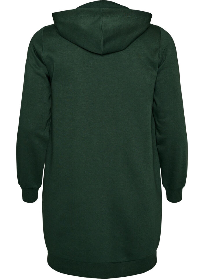 Lang h&aelig;ttetr&oslash;je med lynl&aring;s og lommer, Gr&oslash;n, Packshot image number 1