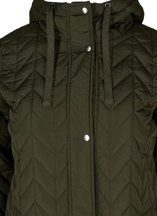 Quiltet jakke med hætte, Forest Night, Packshot image number 2