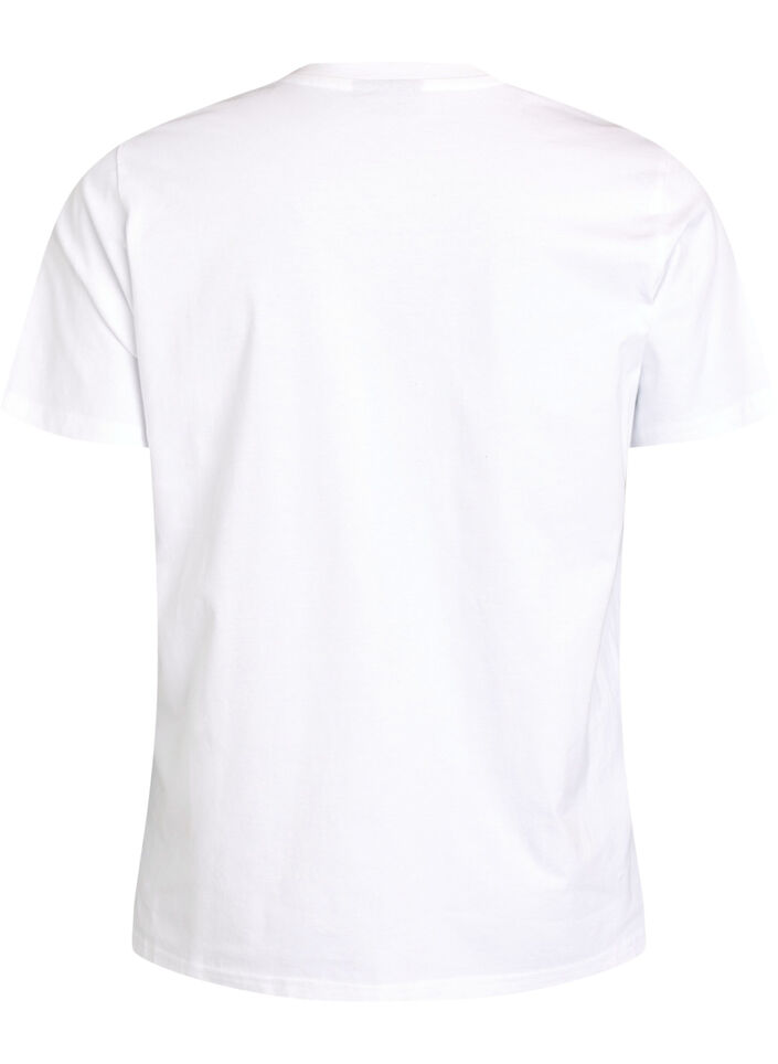 T-shirt i &oslash;kologisk bomuld med citrusmotiv, Hvid, Packshot image number 1