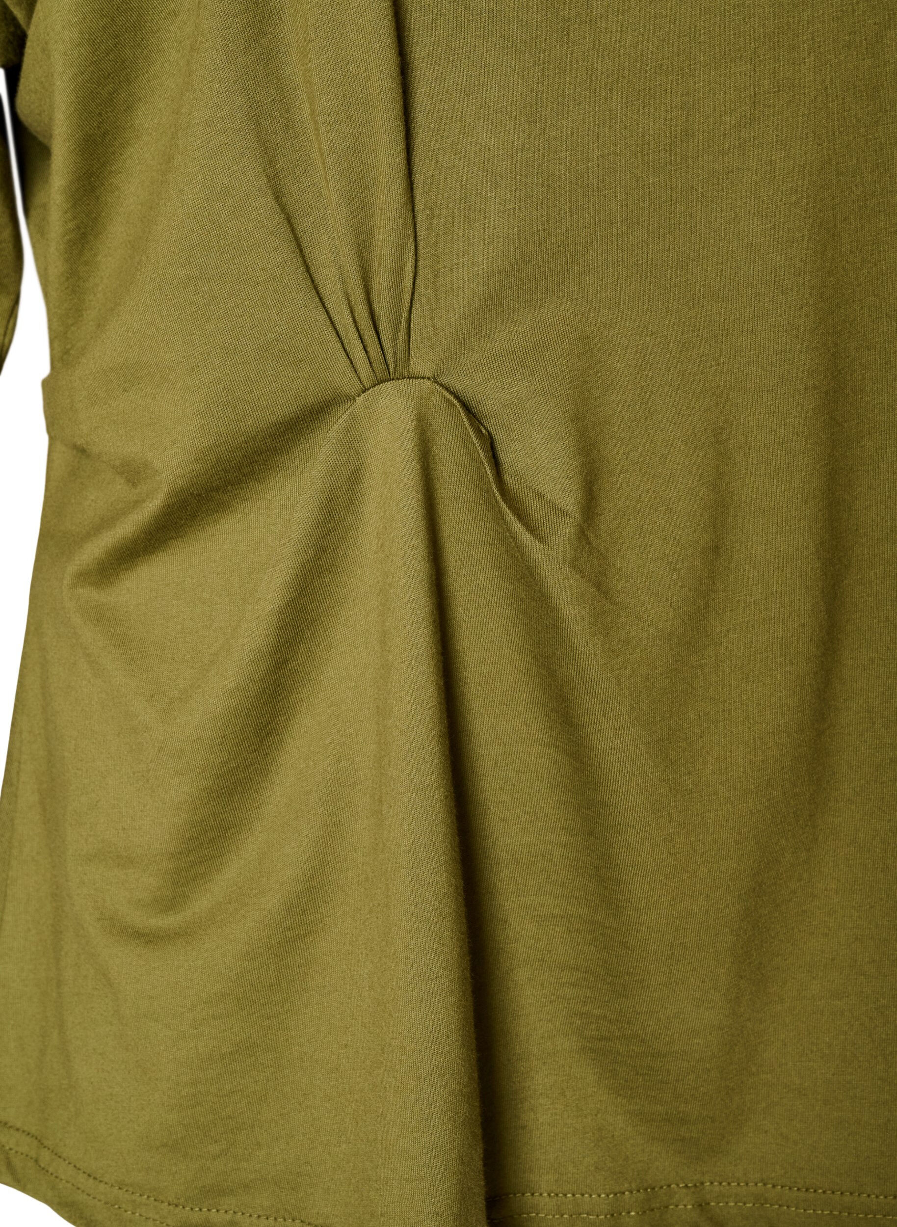 ZizziT-shirt med draperet detalje, Gr&oslash;n, Packshot image number 3