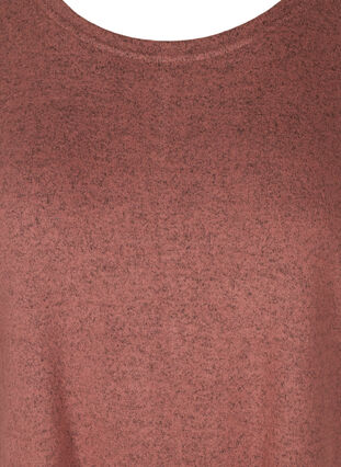 Meleret bluse med justerbar bund, Burlwood Melange , Packshot image number 2