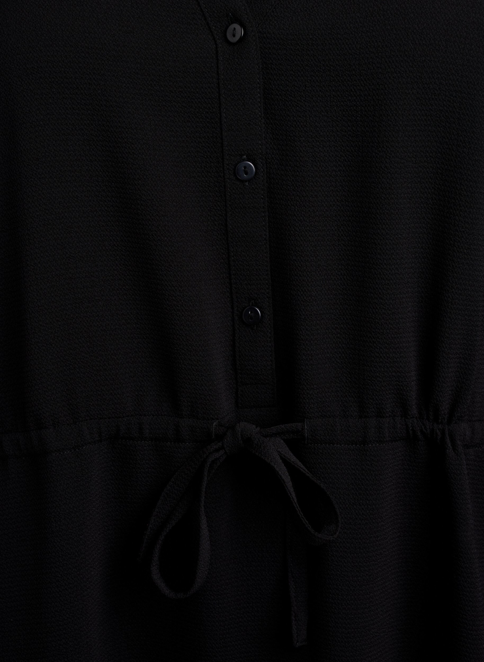 Zizzi Kn&aelig;lang kjole med bindeb&aring;nd, Sort, Packshot image number 2