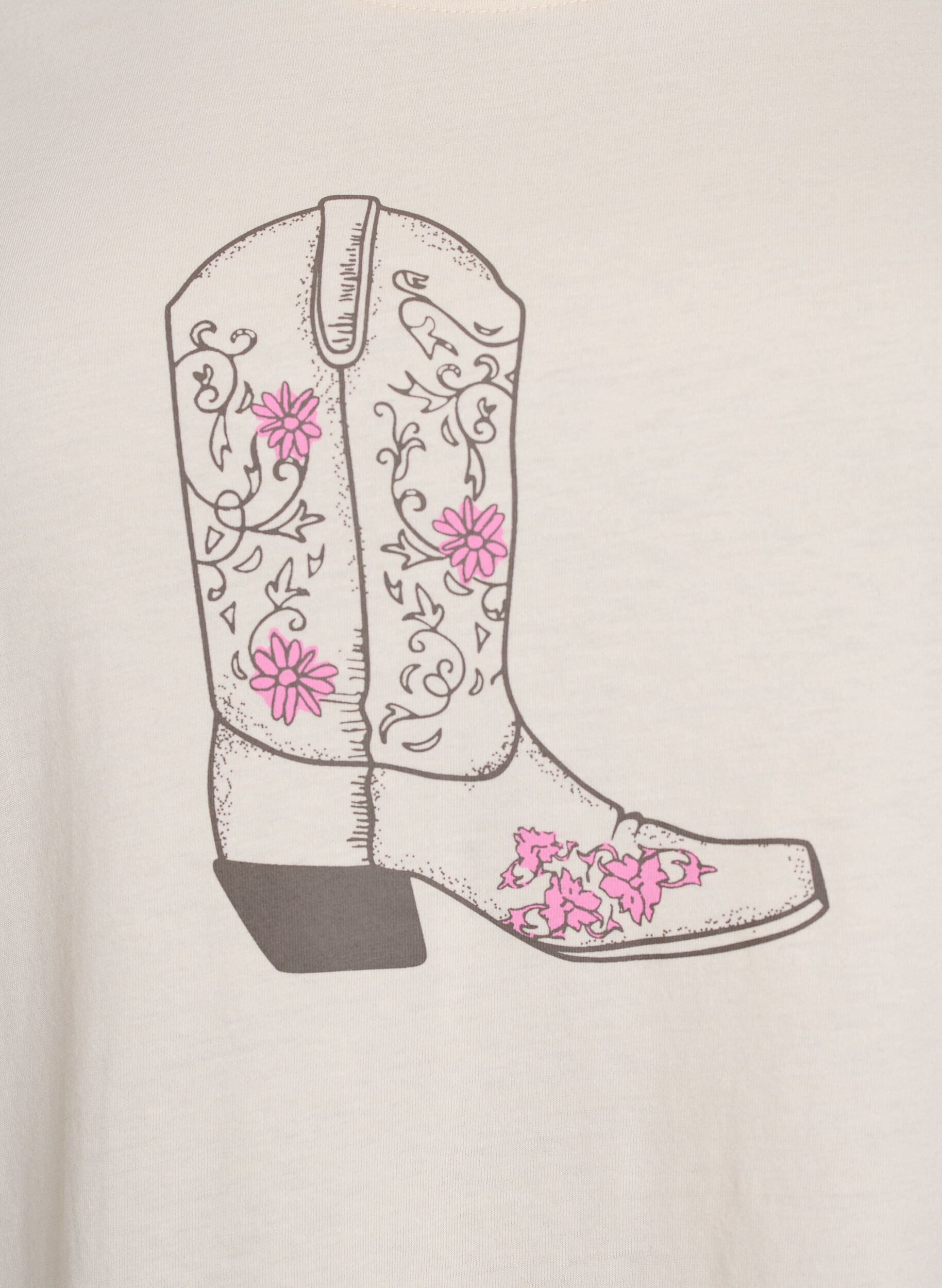 ZizziT-shirt med motiv , Vanilla, Packshot image number 2