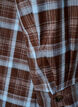 Kn&aelig;lang skjortekjole med ternet m&oslash;nster, Brun, Packshot image number 3