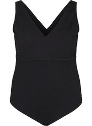 Badedragt med wrap-effekt, Black
