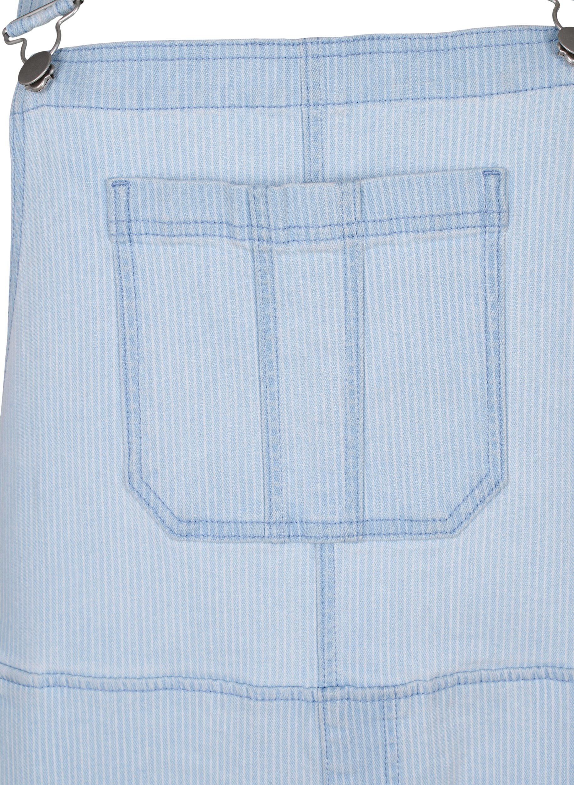 ZizziStribede denim overalls, Bl&aring;, Packshot image number 2