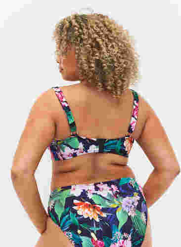 Bikini bh med drapering og string , Flower Print, Model image number 1