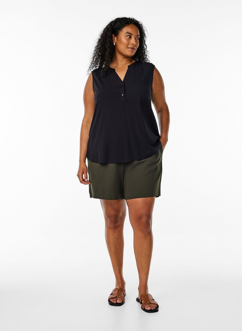 &AElig;rmel&oslash;s viskosebluse, Sort, Model image number 1