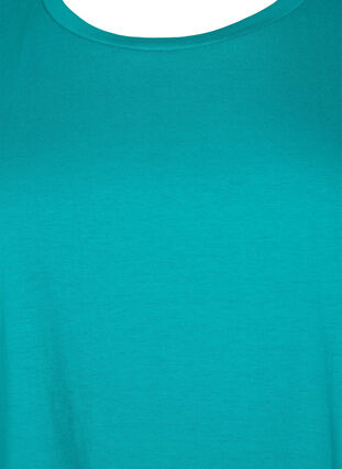 Kortærmet t-shirt i bomuldsblanding, Teal Blue, Packshot image number 2