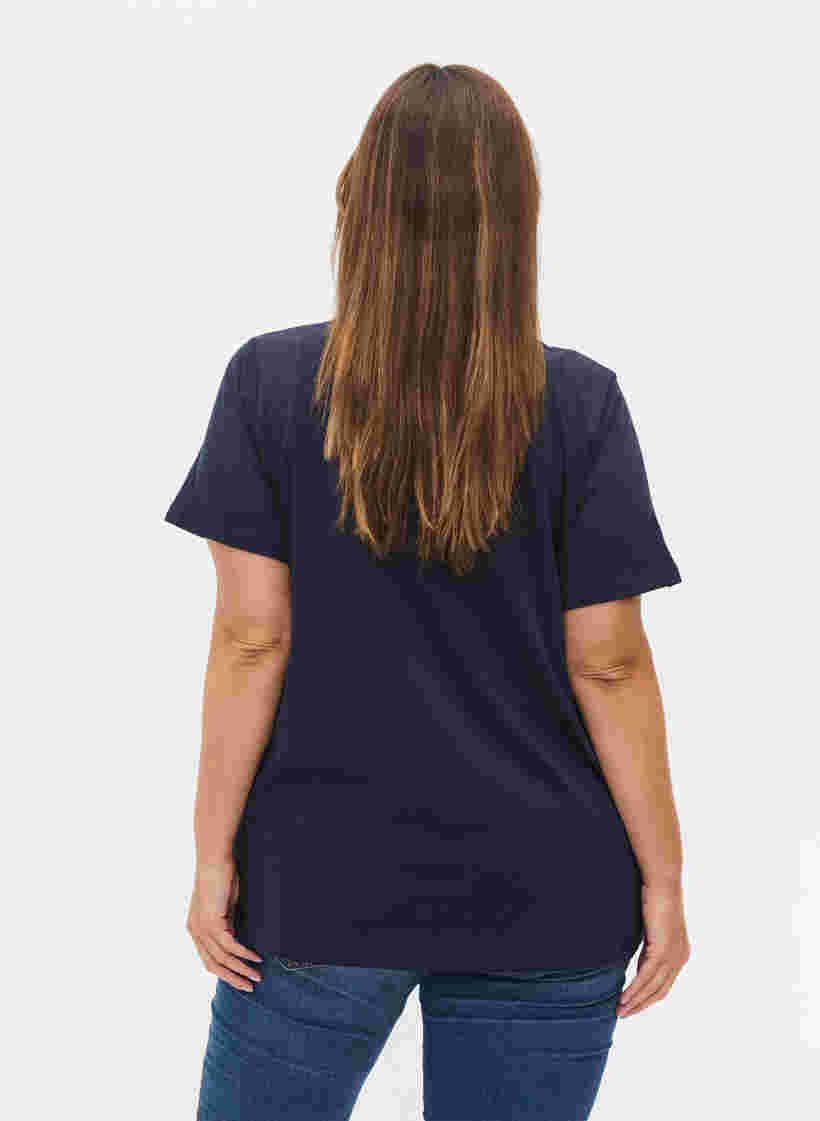 2-pak basis t-shirt i bomuld, Black/Navy Blazer, Model image number 3