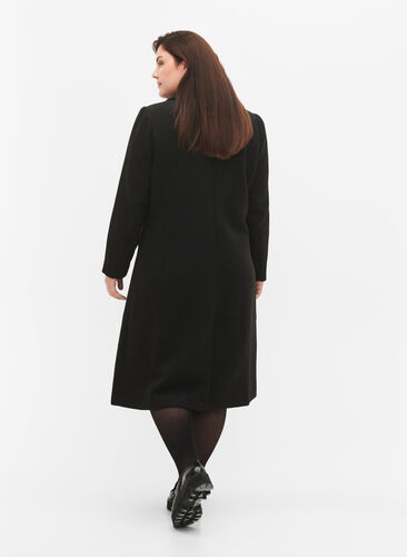 Frakke med knapper og lommer, Black, Model image number 1