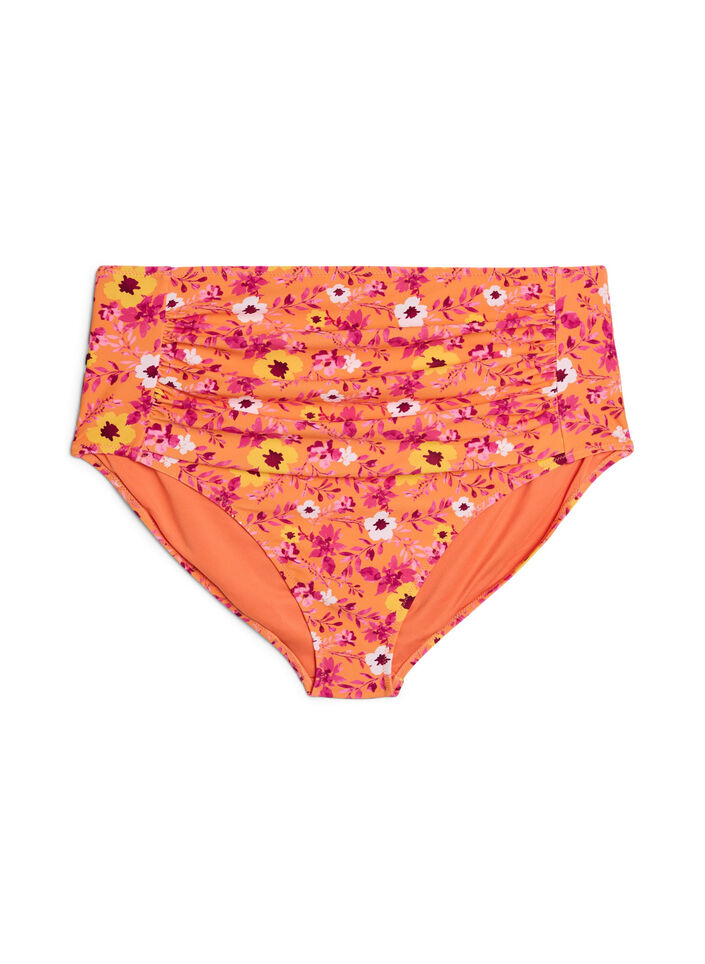 H&oslash;jtaljet bikinitrusse med m&oslash;nster, Orange, Packshot image number 0