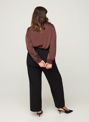 Bukser med bælte, Black, Model image number 0